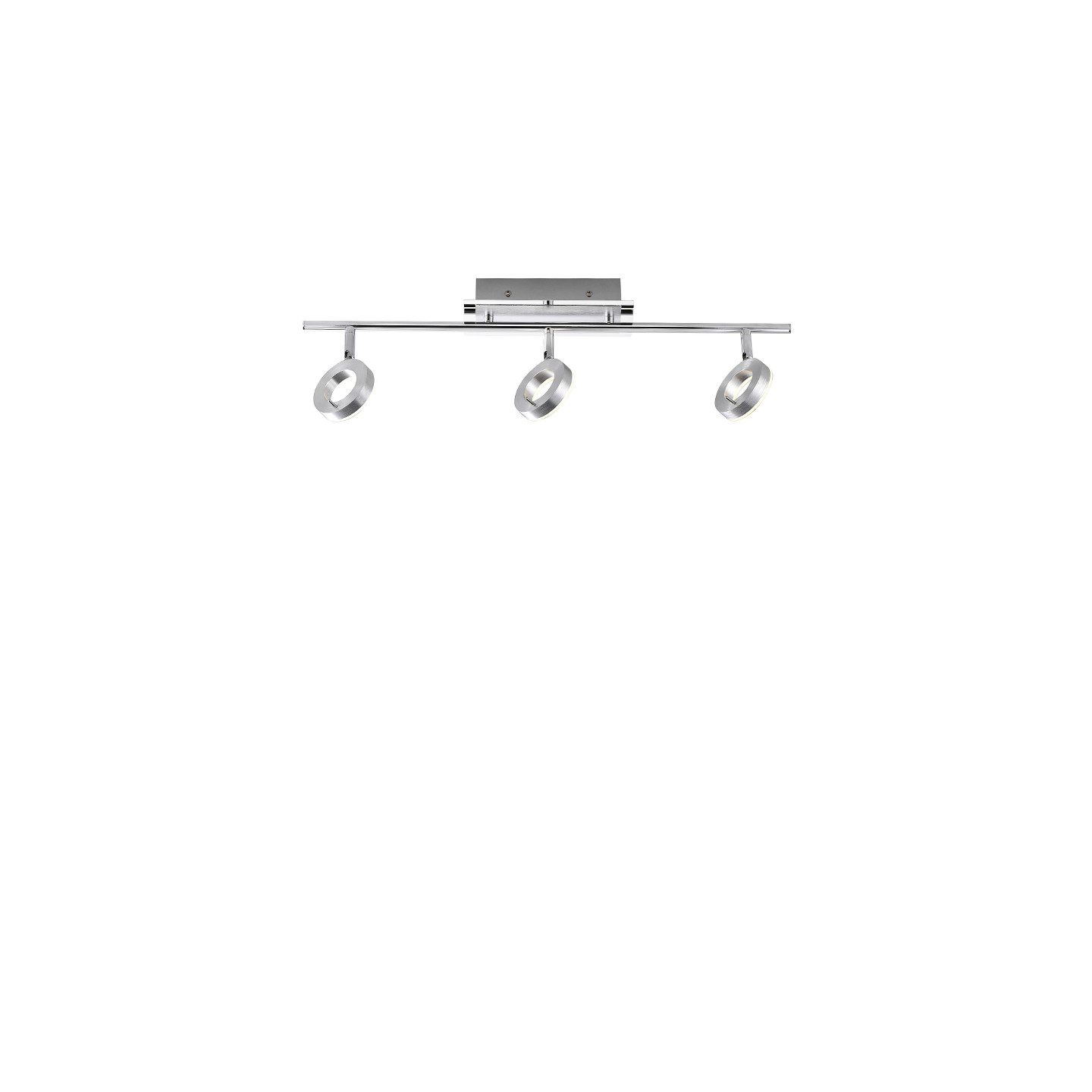 Plafonnier spots orientables SILEDA 2 lumières, aluminium brossé Paul Neuhaus