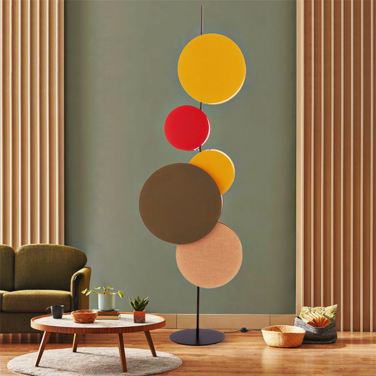 Lampadaire design coloré OMEGA, 2 déclinaisons Flam Luce