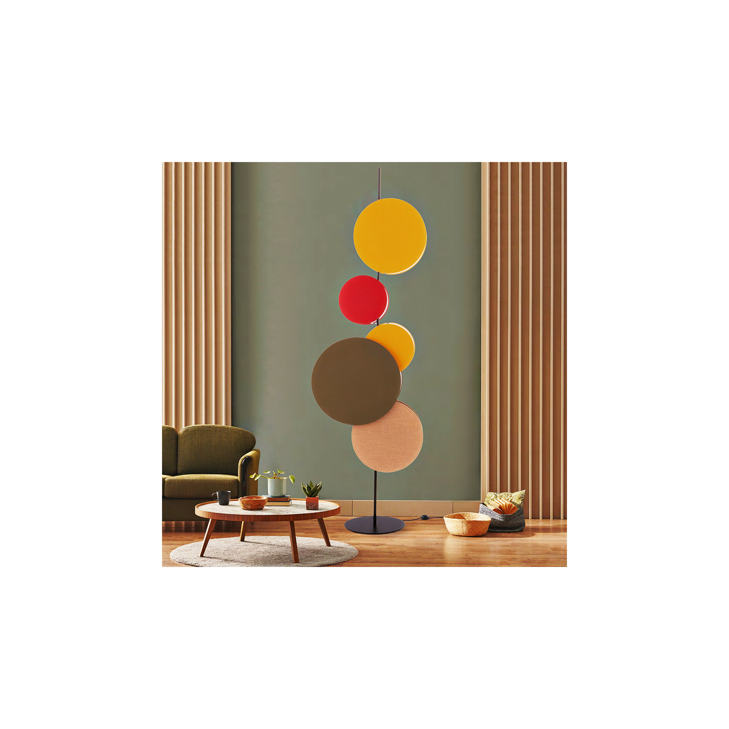 Lampadaire design coloré OMEGA, 2 déclinaisons Flam Luce