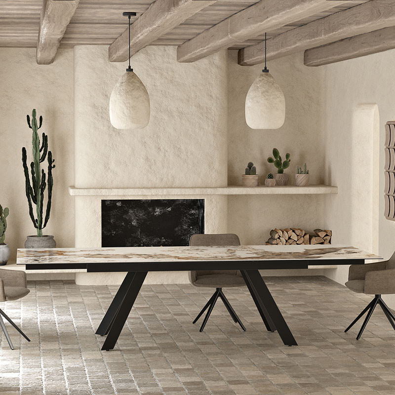 Table extensible 14 personnes GRANDE ONTARIO, 4 finitions Akante