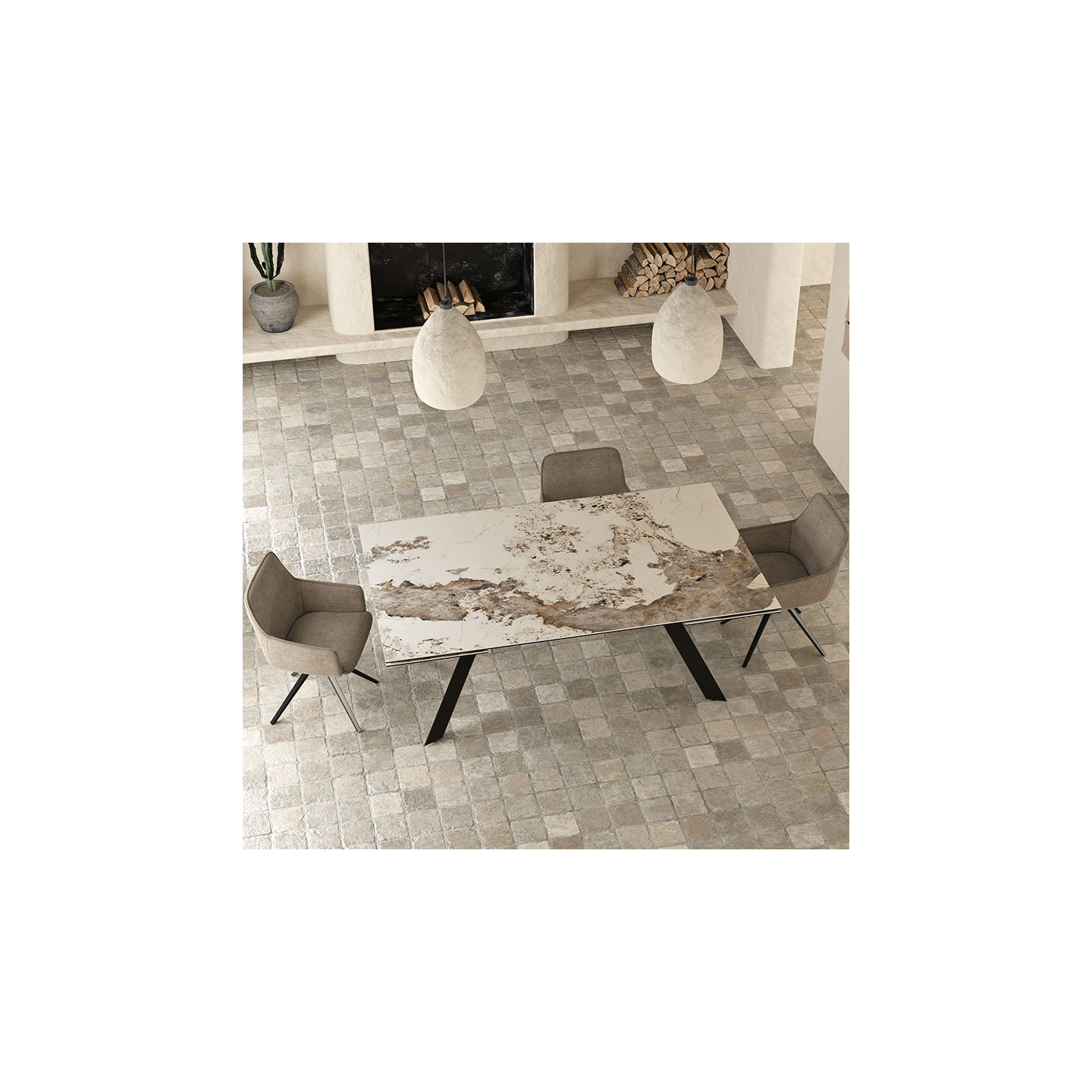 Table extensible 14 personnes GRANDE ONTARIO, 4 finitions Akante