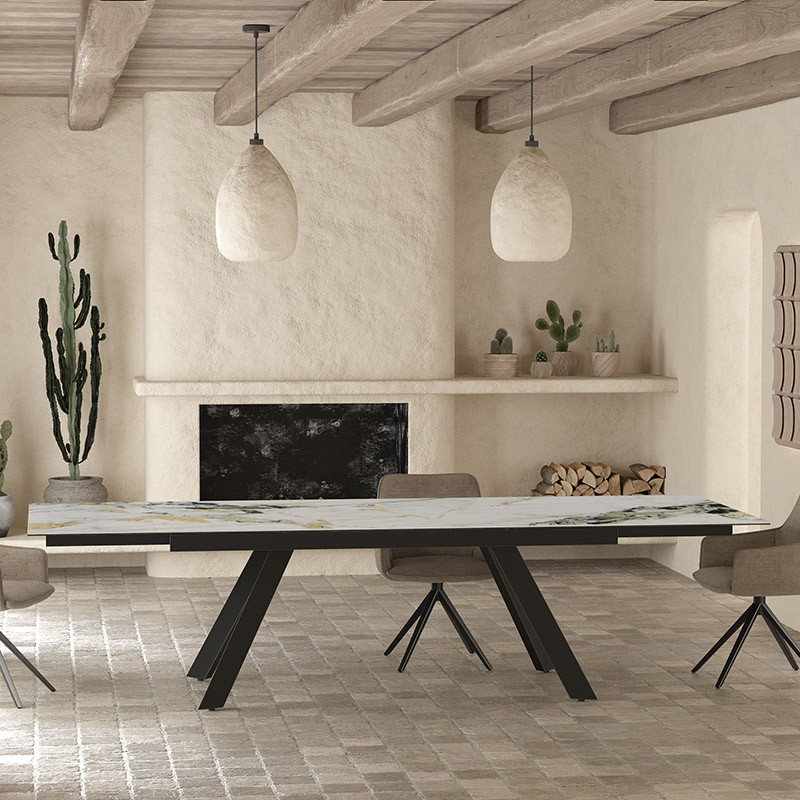Table extensible 14 personnes GRANDE ONTARIO, 4 finitions Akante