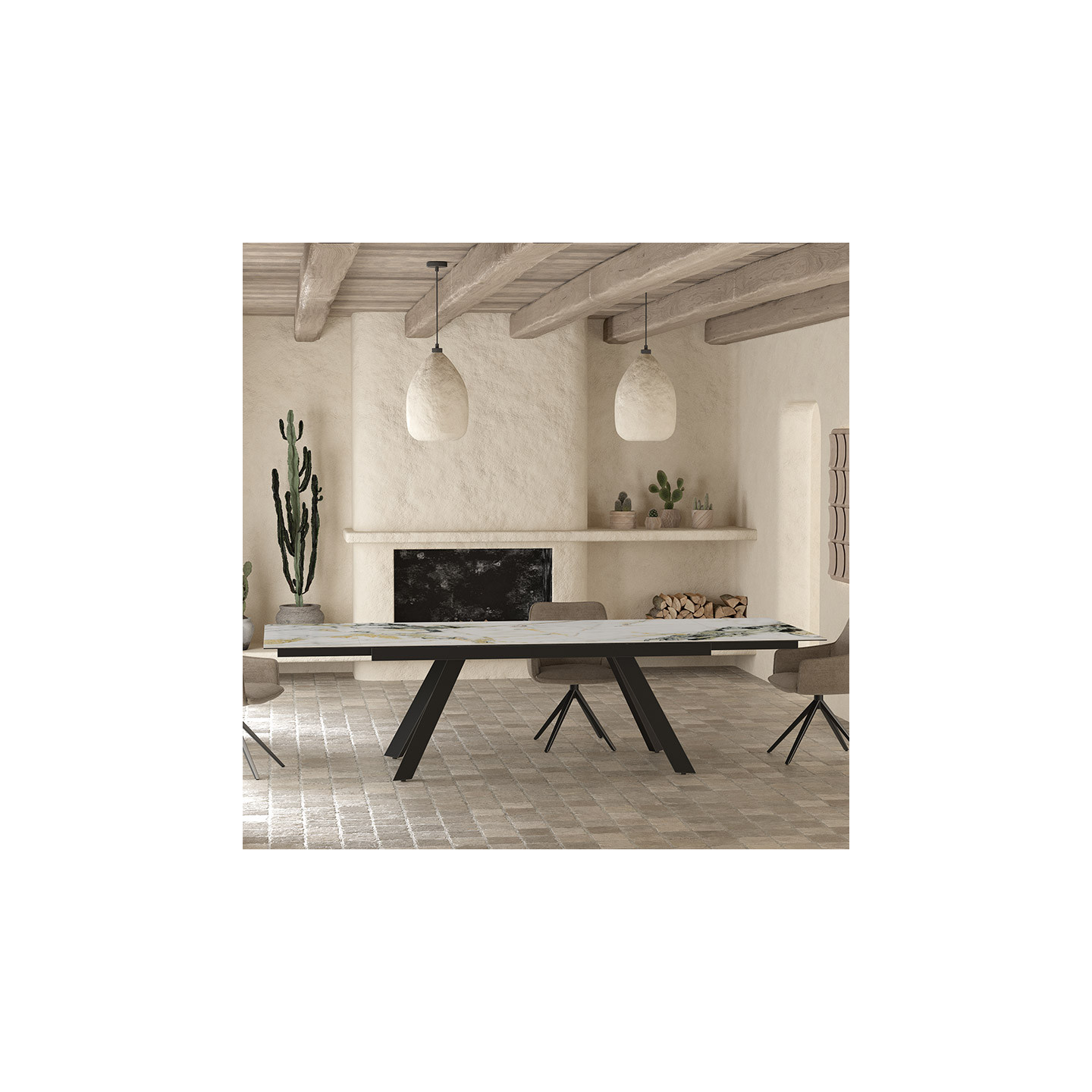 Table extensible 14 personnes GRANDE ONTARIO, 4 finitions Akante