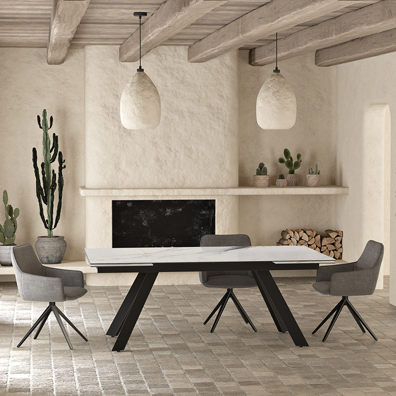 Table extensible 14 personnes GRANDE ONTARIO, 4 finitions Akante