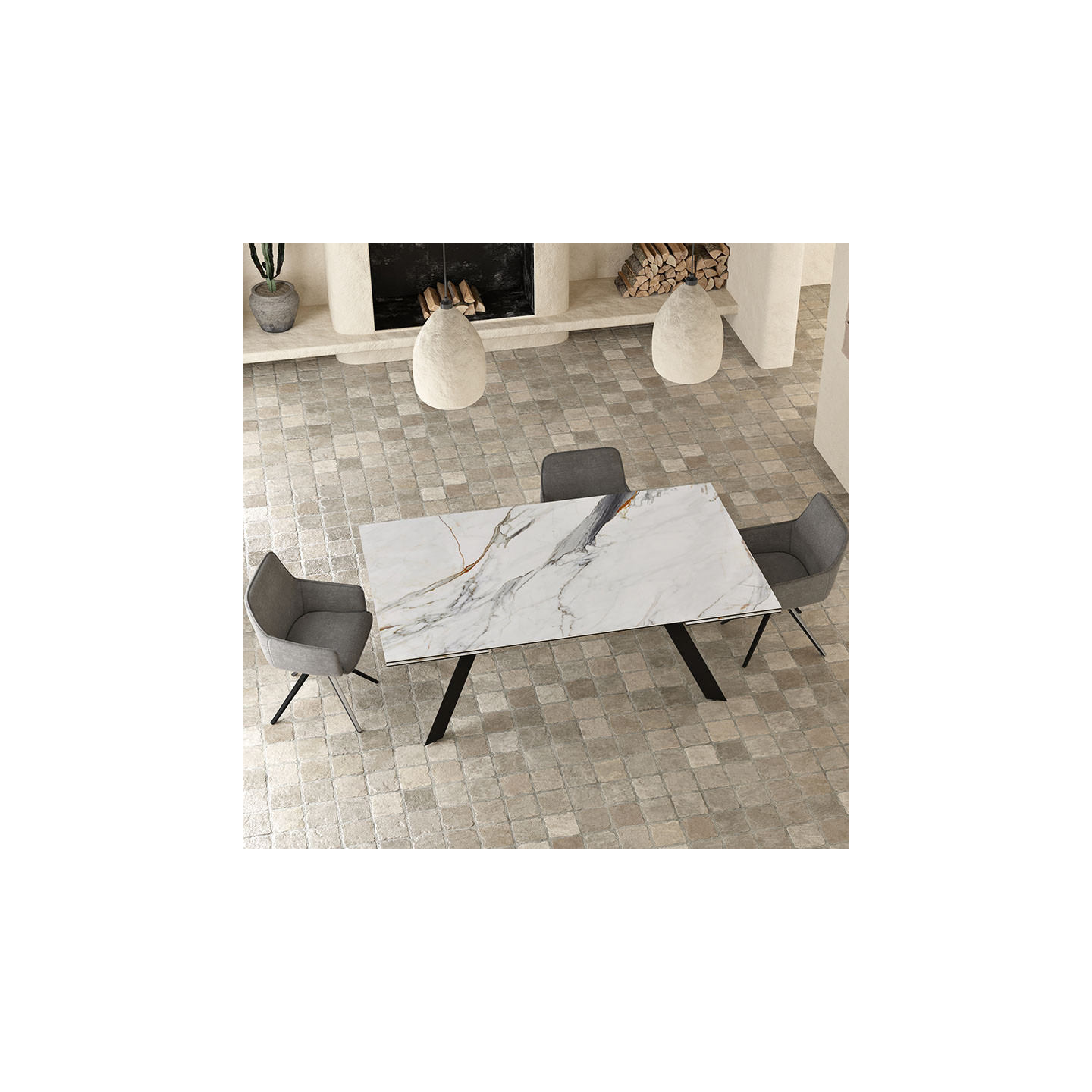 Table extensible 14 personnes GRANDE ONTARIO, 4 finitions Akante