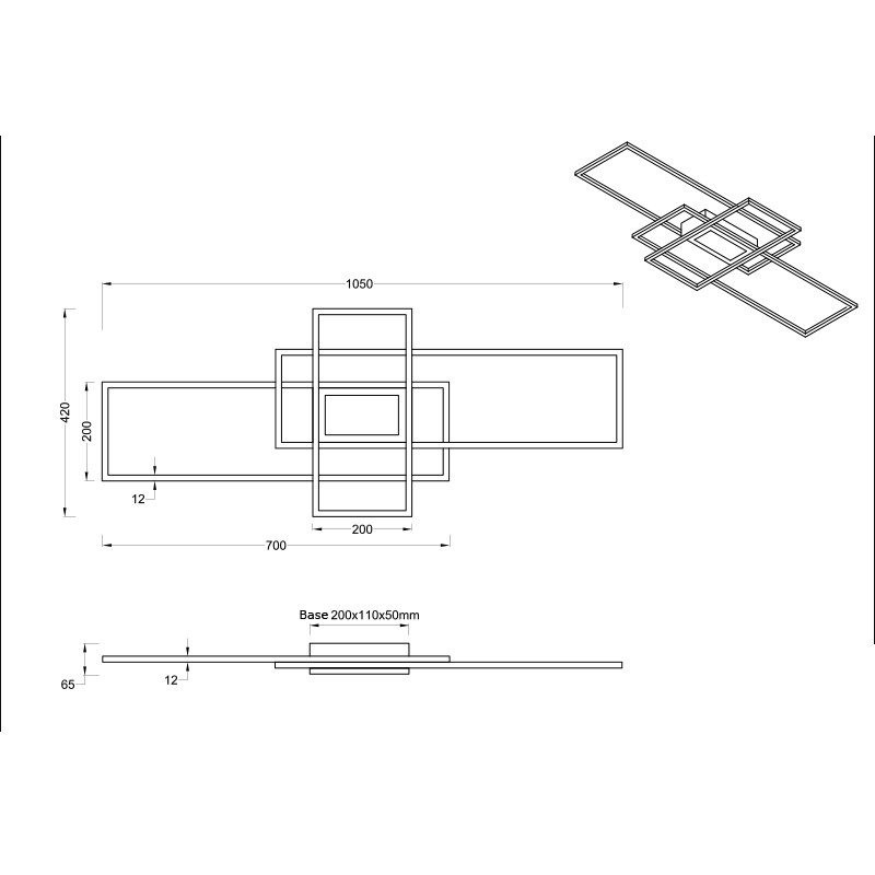 Plafonnier design led IRVINE, 4 coloris Trio Lighting