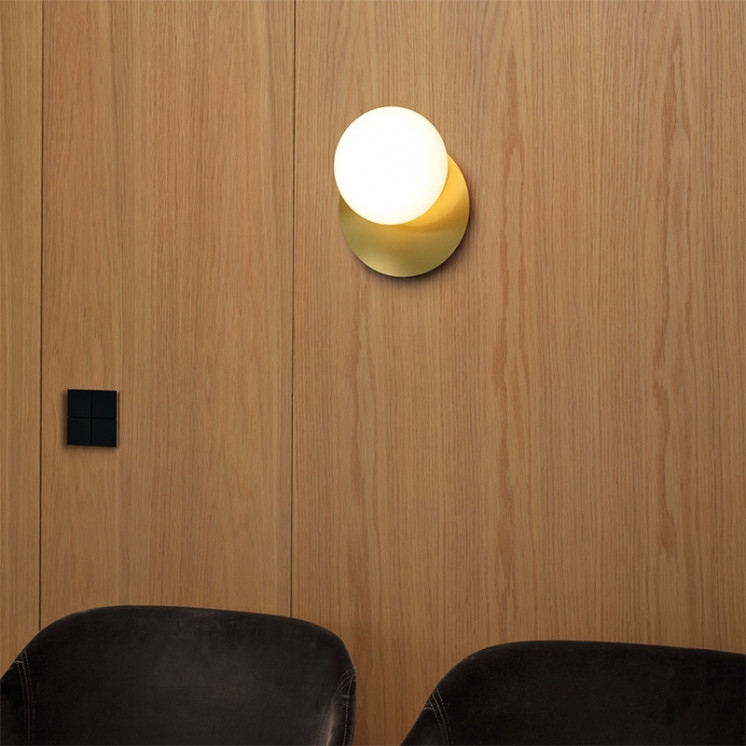 Applique murale design salon NINFEA, laiton ou blanc Ideal Lux