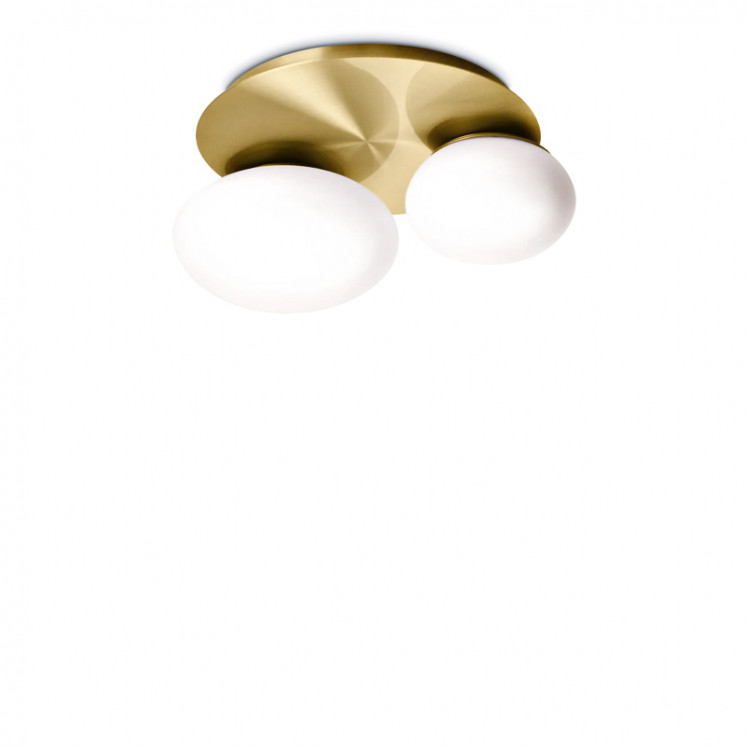 Plafonnier design moderne NINFEA, blanc ou laiton, 2 ou 3 lampes Ideal Lux