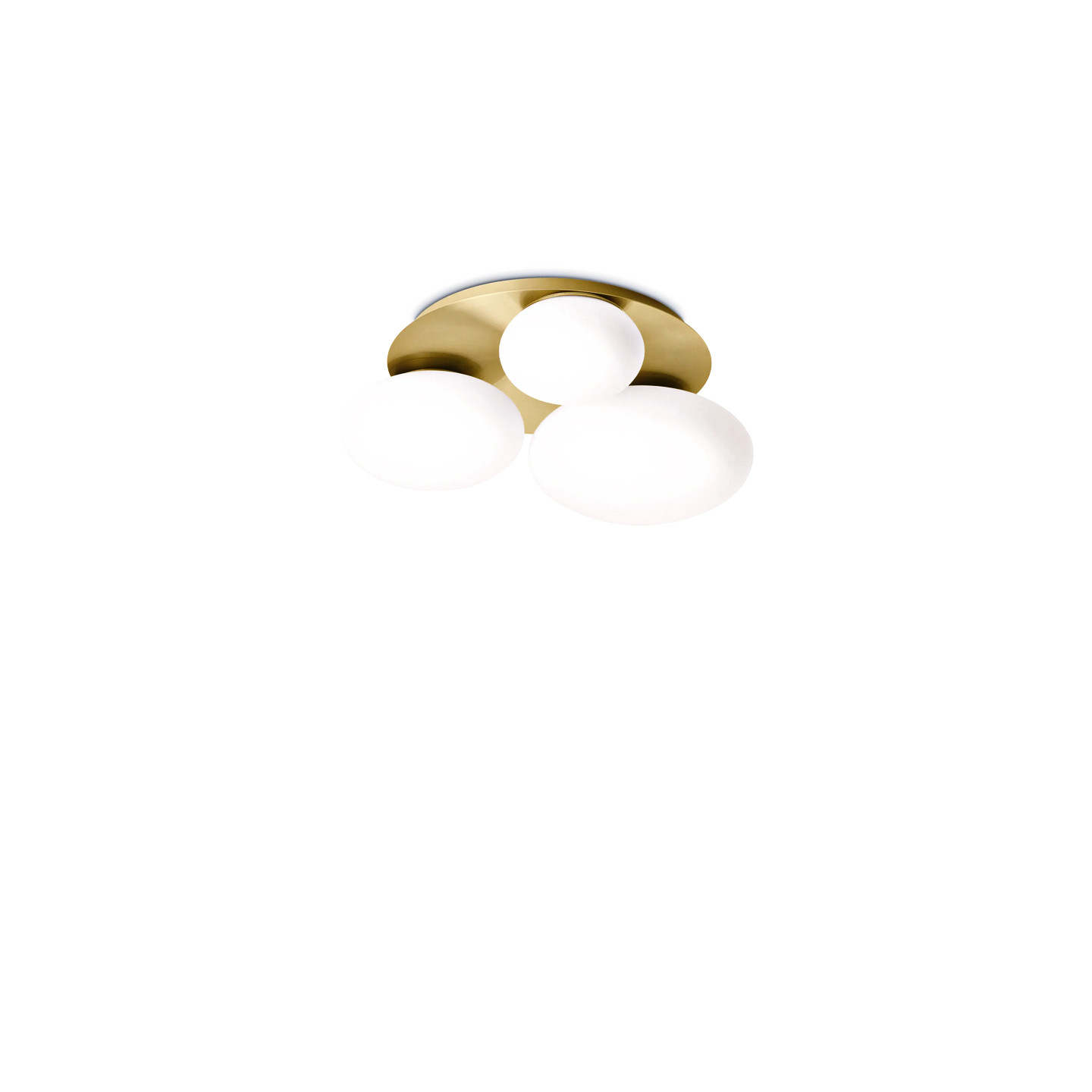 Plafonnier design moderne NINFEA, blanc ou laiton, 2 ou 3 lampes Ideal Lux