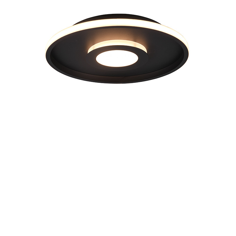 Plafonnier noir salle de bain ASCARI, Ø30 ou Ø40 cm Trio Lighting