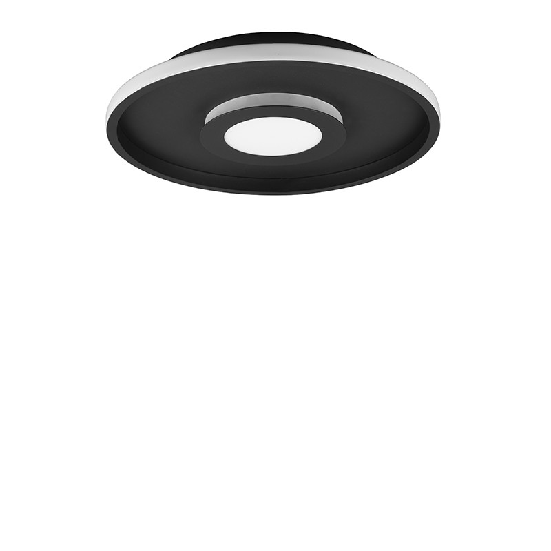 Plafonnier noir salle de bain ASCARI, Ø30 ou Ø40 cm Trio Lighting