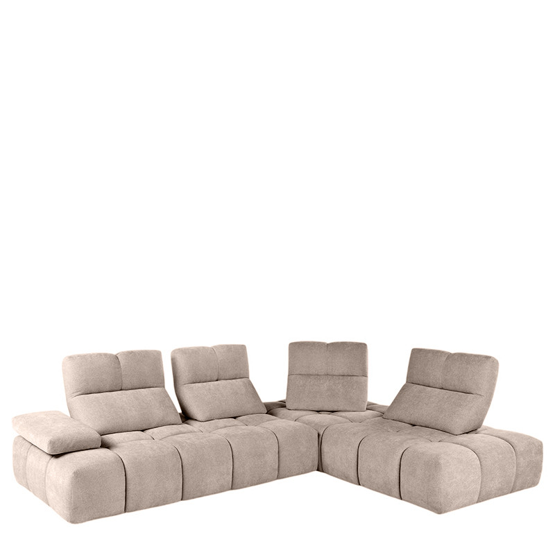 Canapé modulable design SOMMIER, tissu Riccio 524 Sabbia Calia Italia