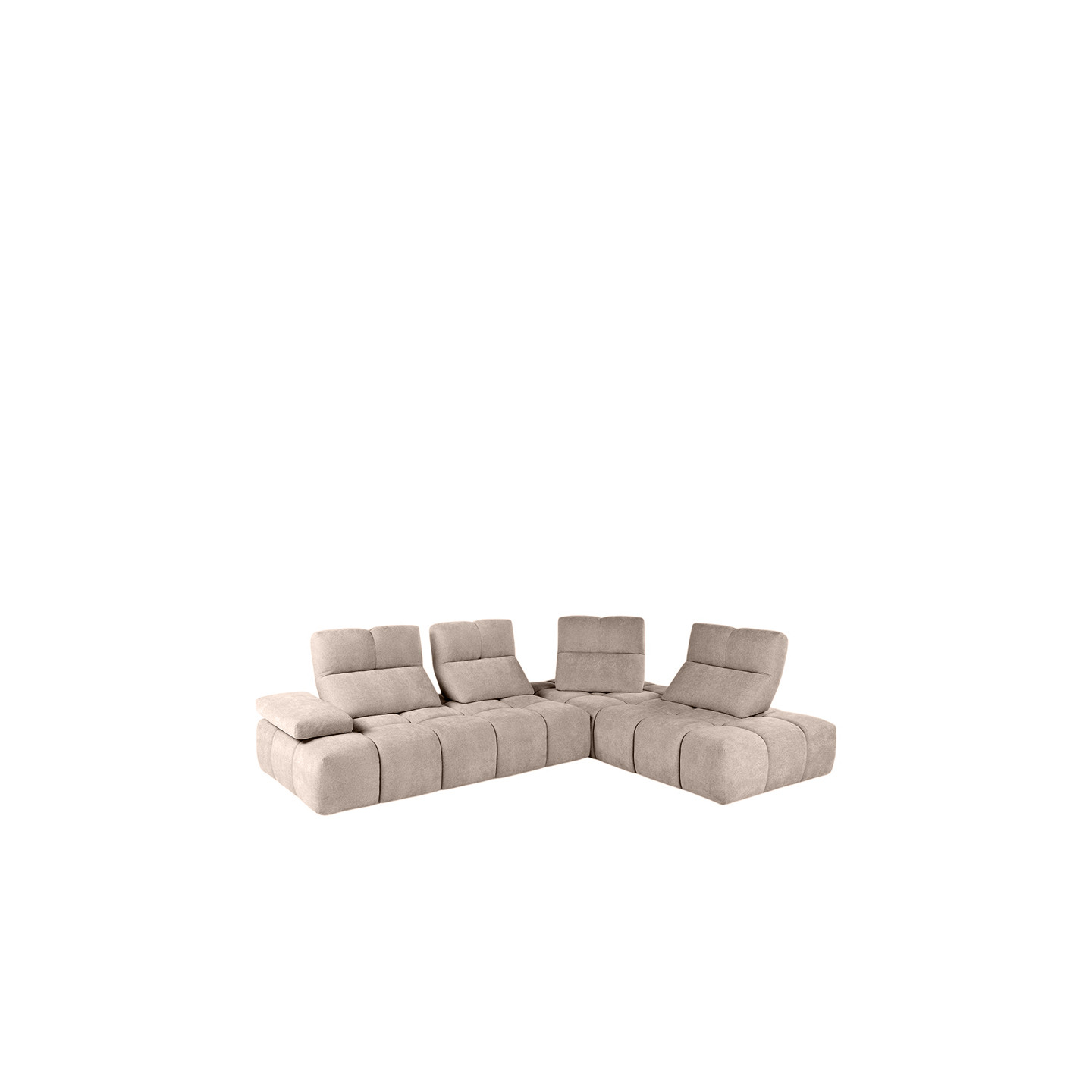 Canapé modulable design SOMMIER, tissu Riccio 524 Sabbia Calia Italia