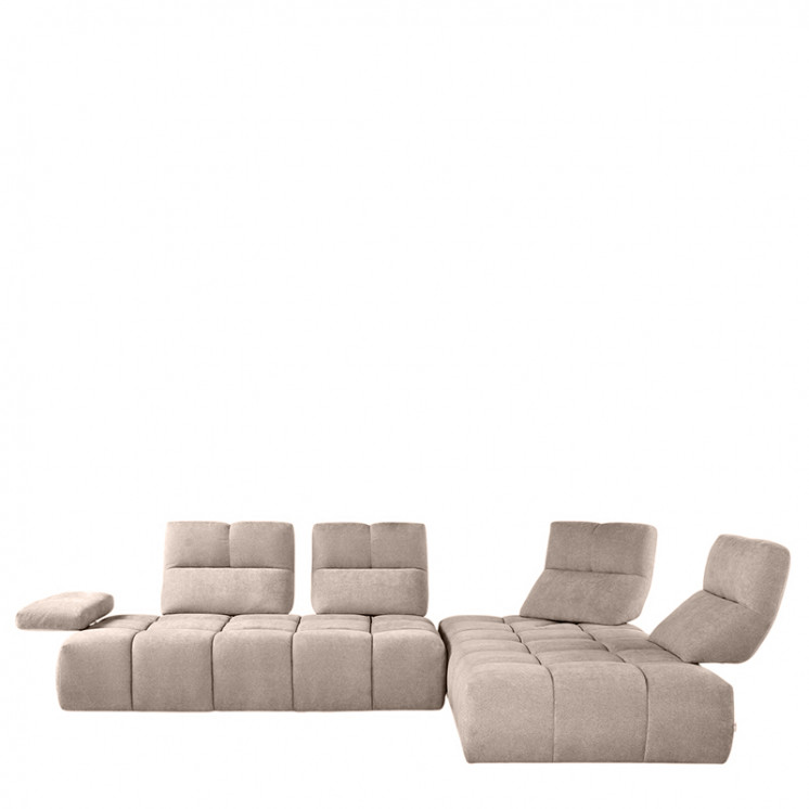 Canapé modulable design SOMMIER, tissu Riccio 524 Sabbia Calia Italia