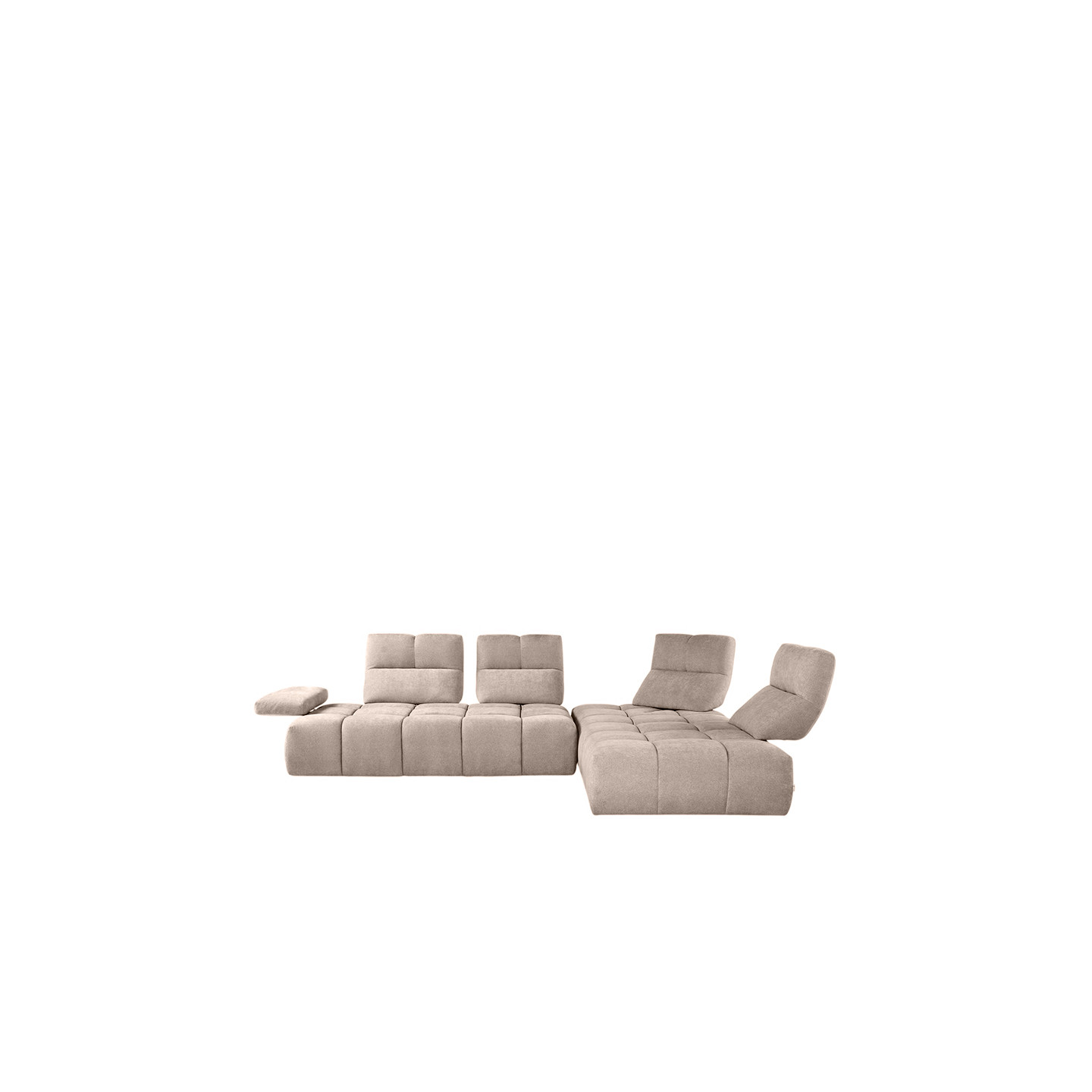 Canapé modulable design SOMMIER, tissu Riccio 524 Sabbia Calia Italia