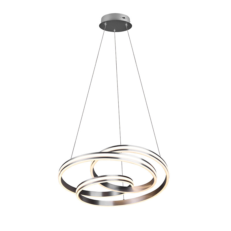 Suspension salle à manger design NURIA, nickel ou noir mat Trio Lighting