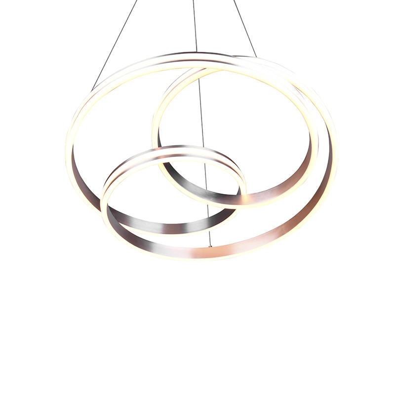 Suspension salle à manger design NURIA, nickel ou noir mat Trio Lighting
