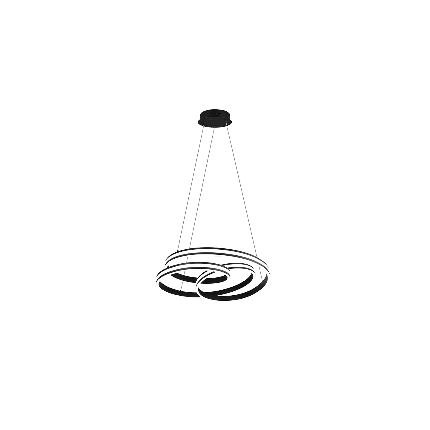 Suspension salle à manger design NURIA, nickel ou noir mat Trio Lighting
