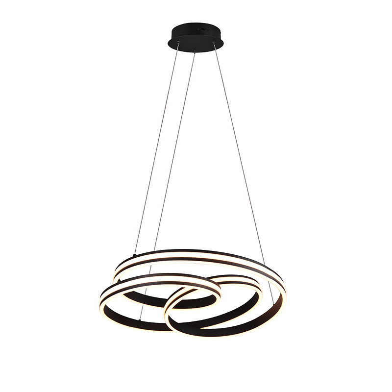 Suspension salle à manger design NURIA, nickel ou noir mat Trio Lighting