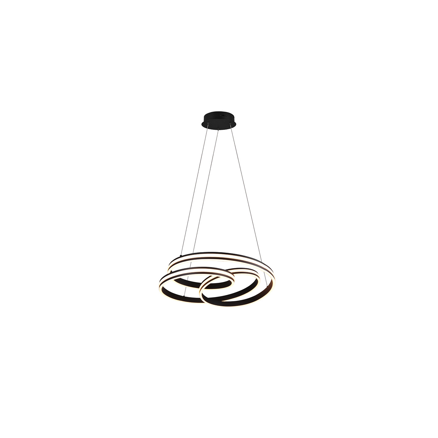 Suspension salle à manger design NURIA, nickel ou noir mat Trio Lighting