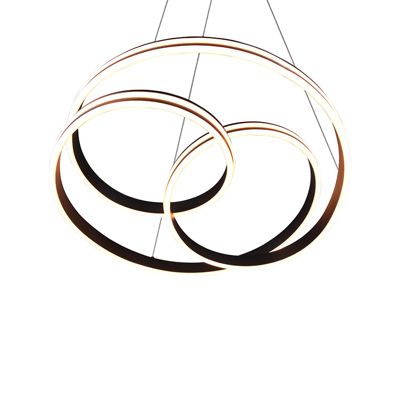 Suspension salle à manger design NURIA, nickel ou noir mat Trio Lighting