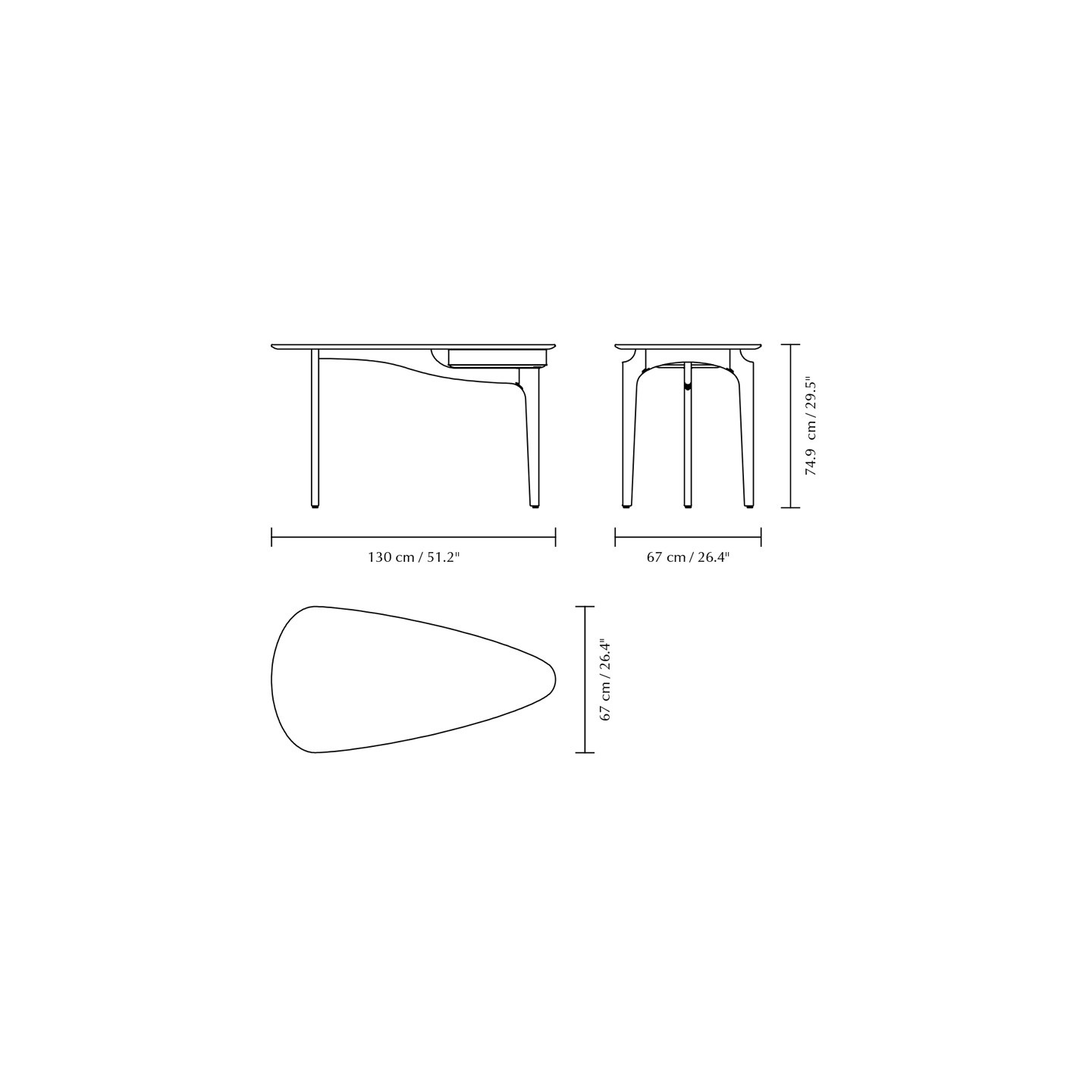 Bureau style scandinave DUENDE, 3 finitions Umage