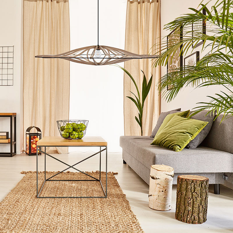 Suspension bois scandinave TWIST BRUT, 3 diamètres Rif Luminaires