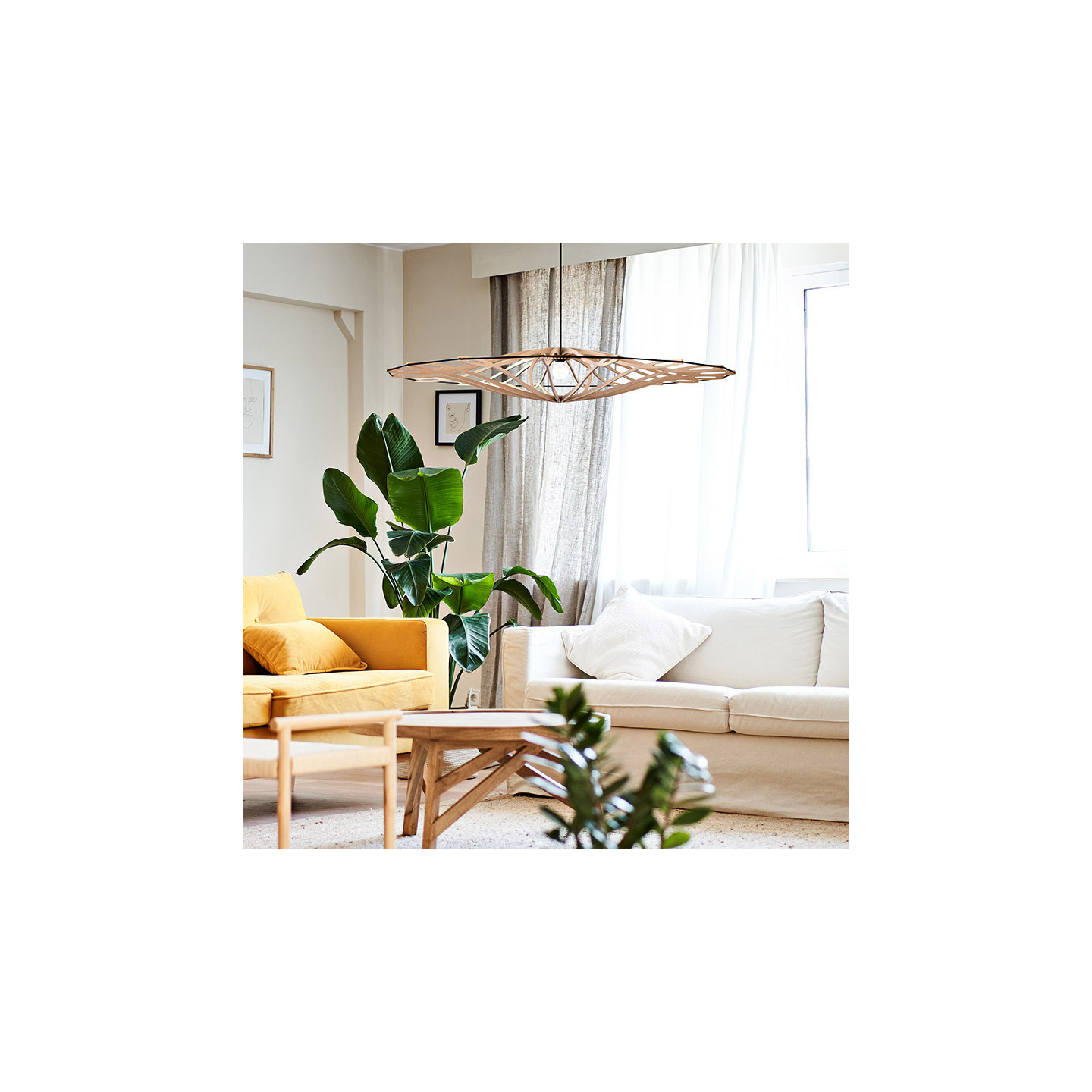 Suspension bois scandinave TWIST BRUT, 3 diamètres Rif Luminaires
