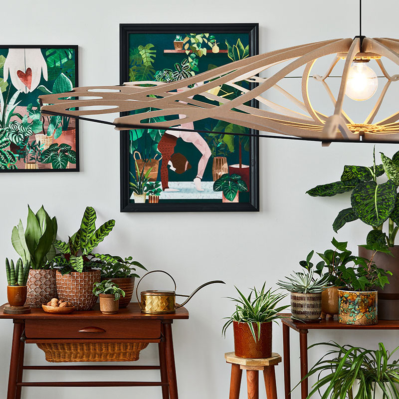 Suspension bois scandinave TWIST BRUT, 3 diamètres Rif Luminaires