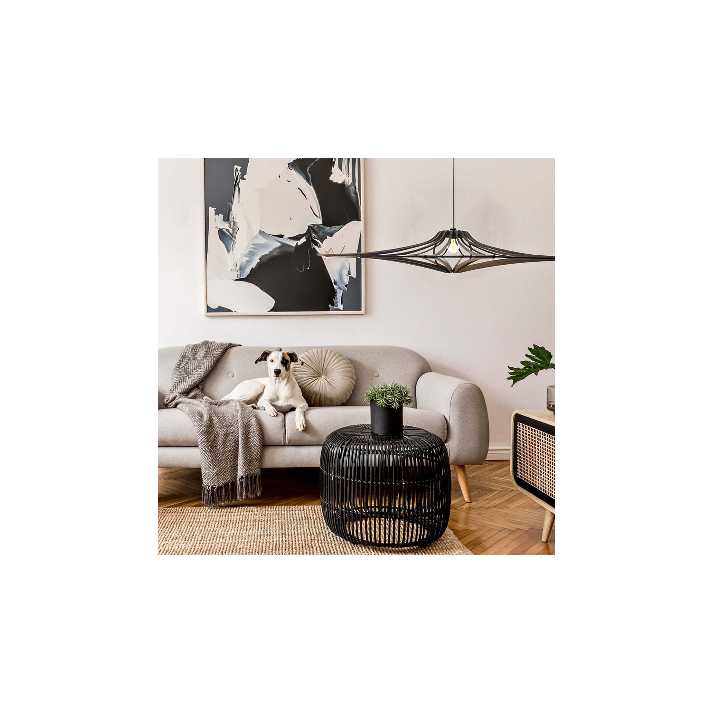 Suspension bois noir SINGING BLACK, 4 diamètres Rif Luminaires