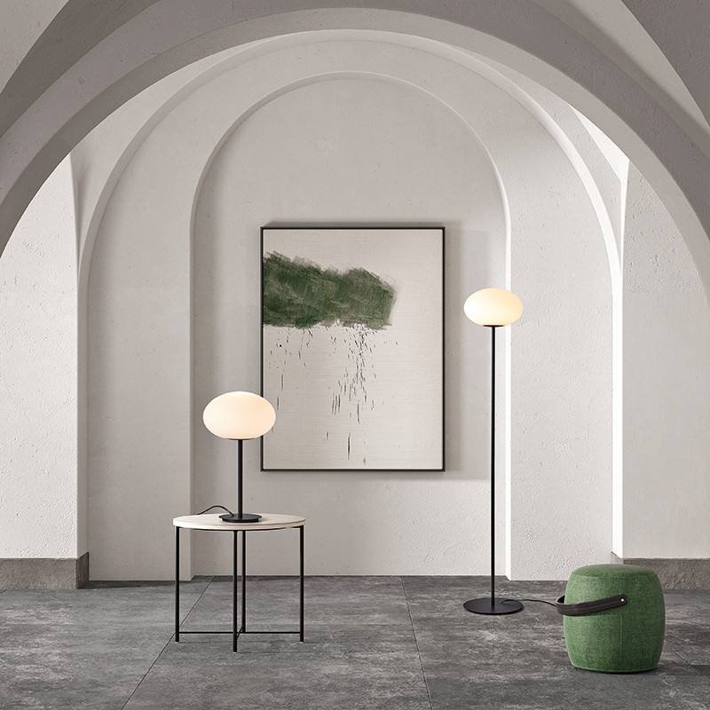Lampadaire boule en verre PRESS, 2 finitions Mdc Lighting
