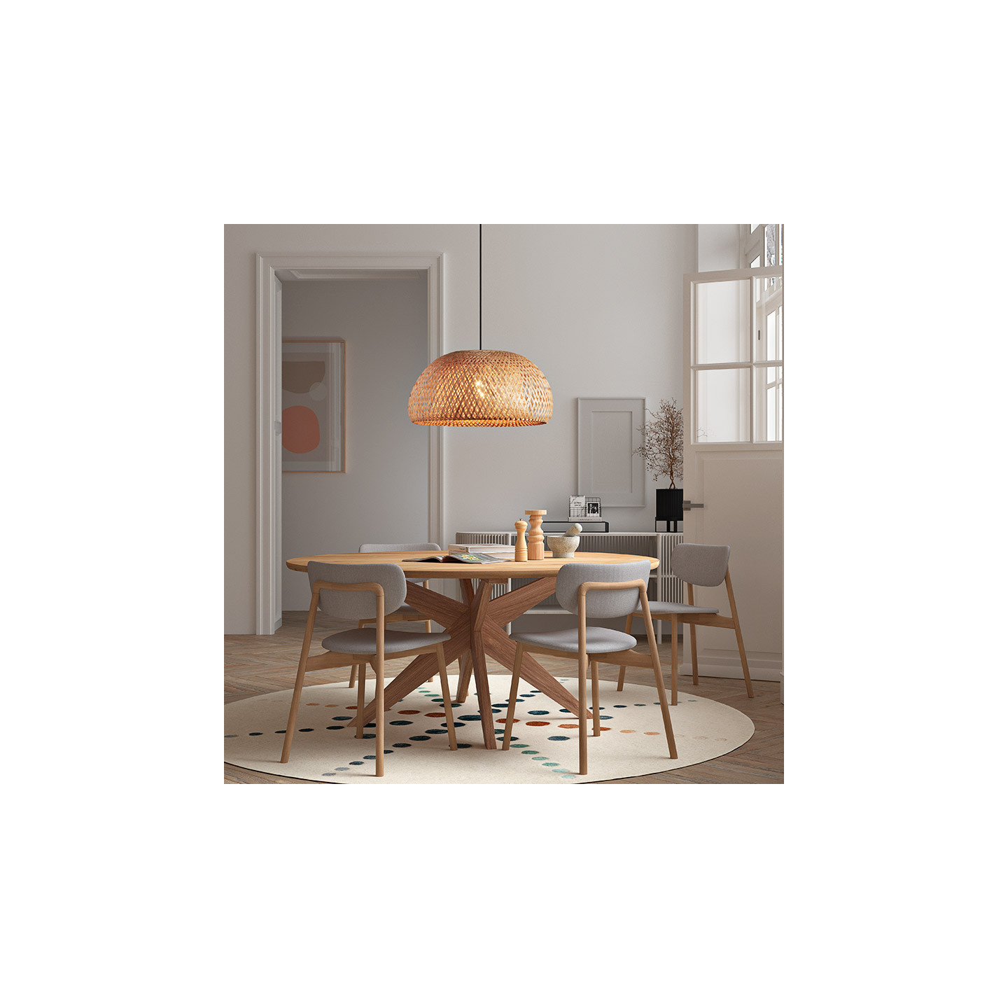 Suspension en bambou NIU, 2 diamètres Mdc Lighting