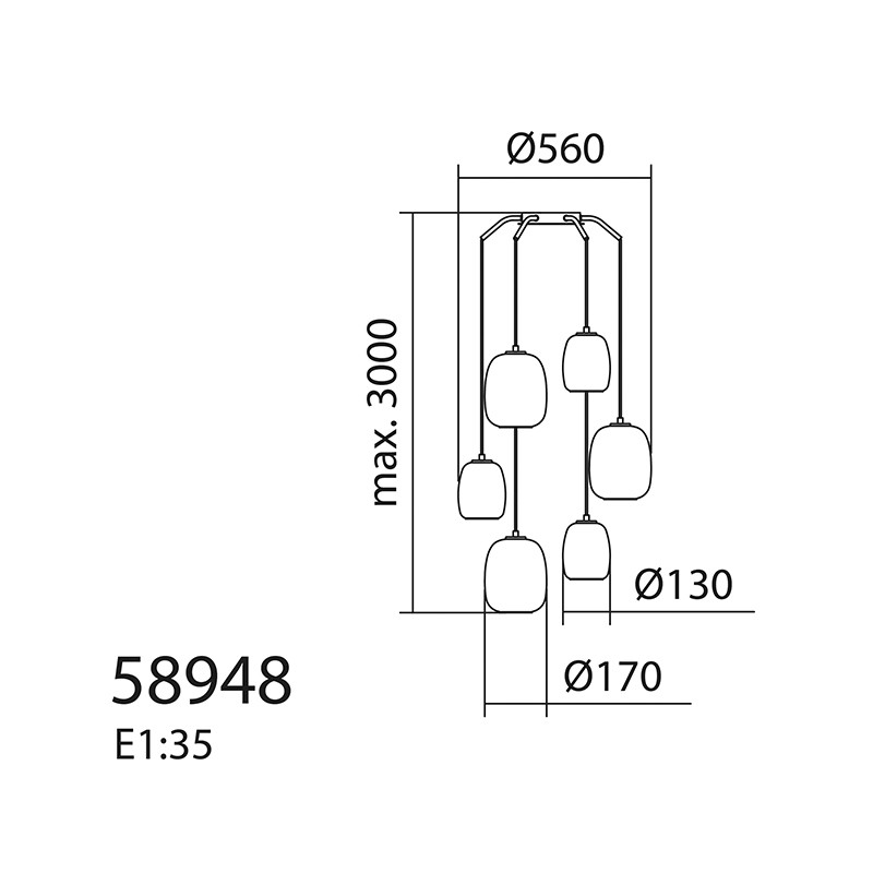Lustre cascade JAP, 2 tailles Mdc Lighting
