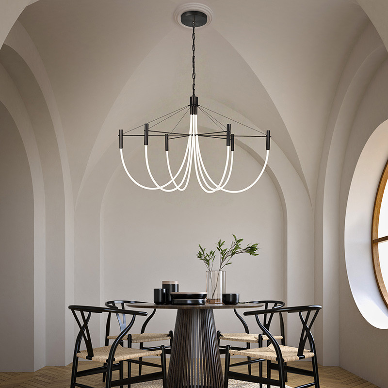 Suspension led design PARADOXE 6 LUMIERES, 4 finitions Cvl Manufacture