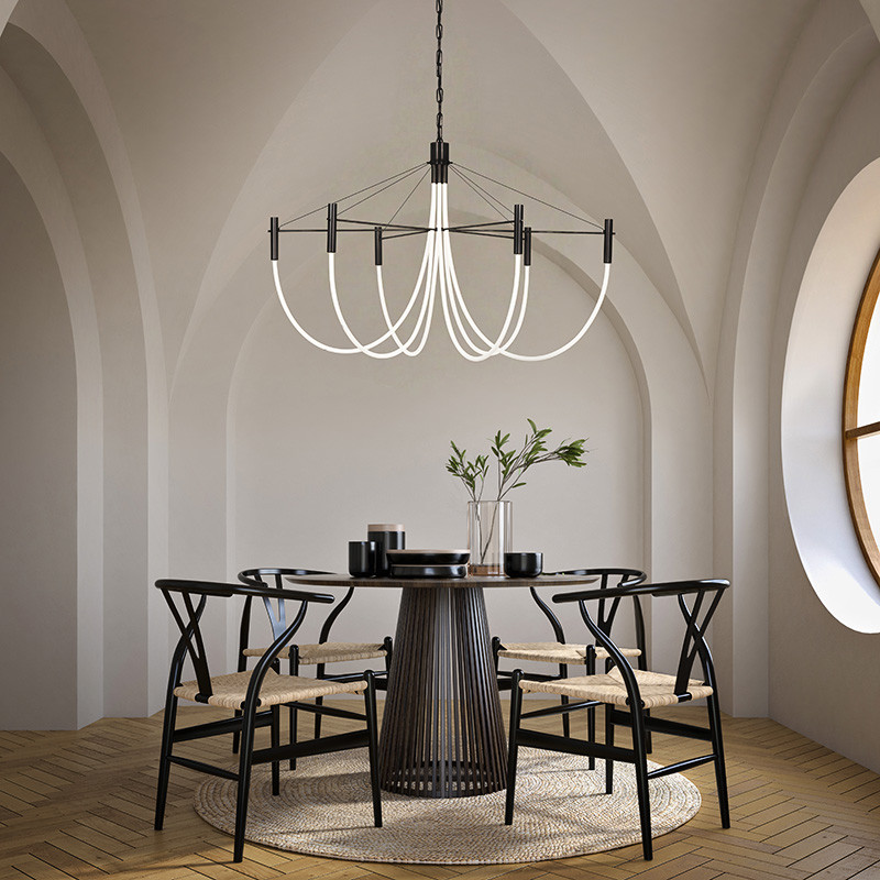 Suspension led design PARADOXE 6 LUMIERES, 4 finitions Cvl Manufacture
