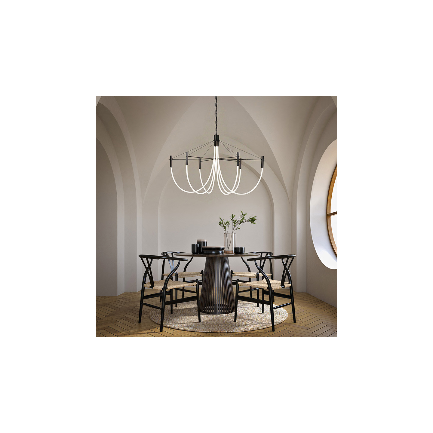 Suspension led design PARADOXE 6 LUMIERES, 4 finitions Cvl Manufacture