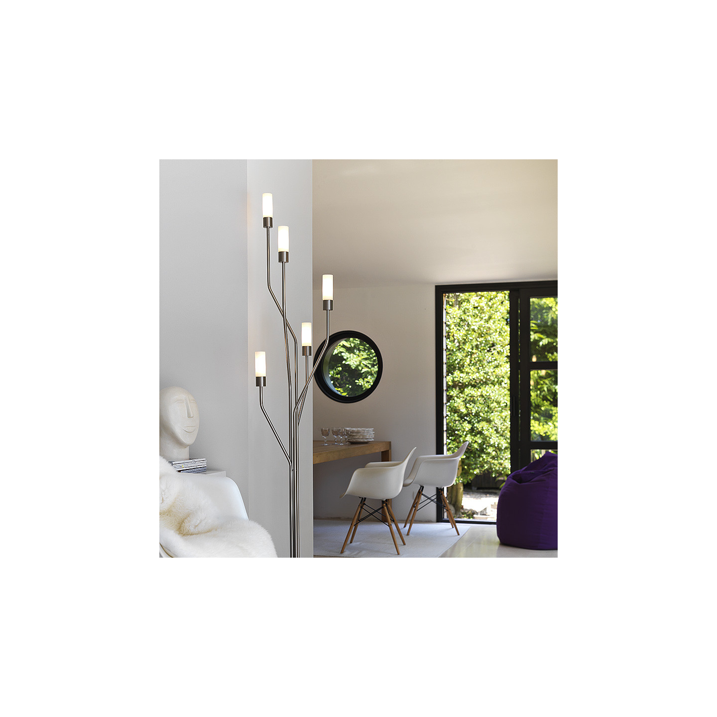 Lampadaire contemporain TESS avec verres TU10O ou TU12C, 3 finitions Cvl Manufacture