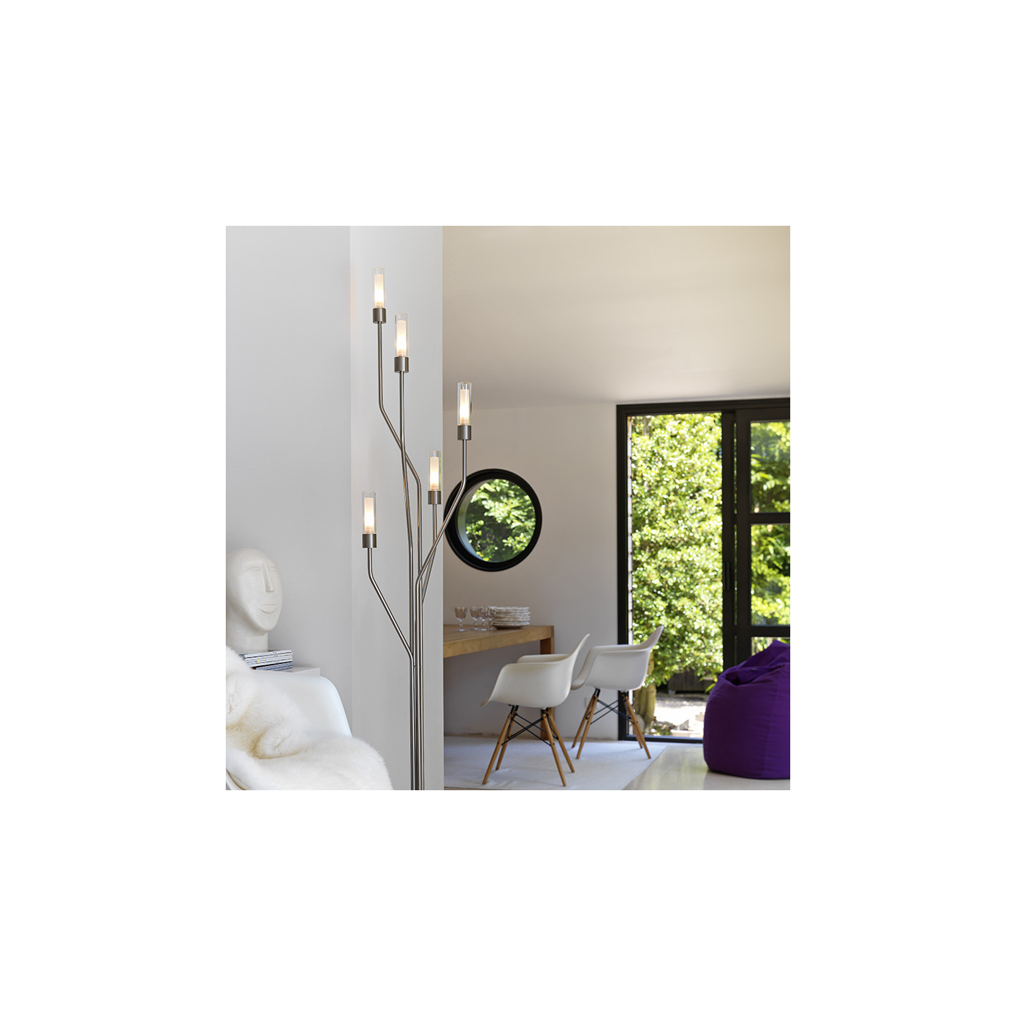 Lampadaire contemporain TESS avec verres TU10O ou TU12C, 3 finitions Cvl Manufacture