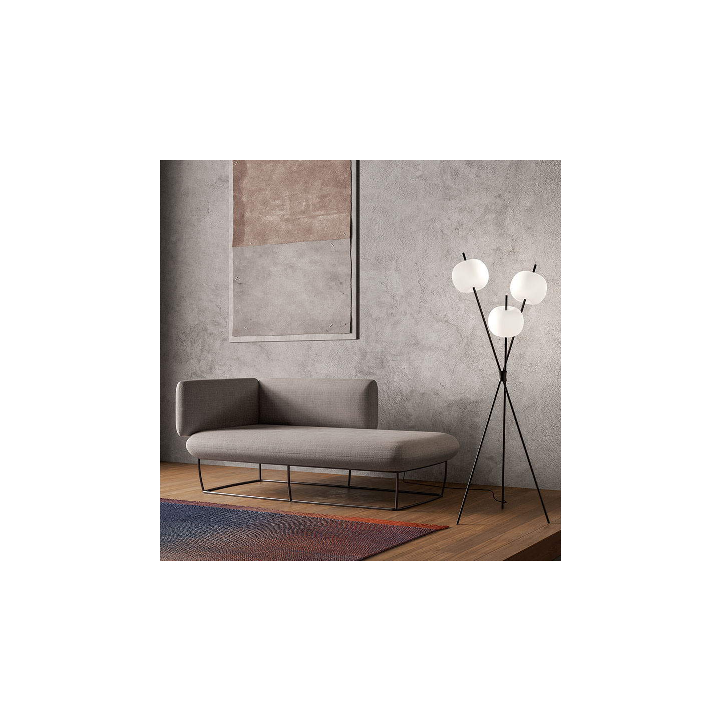 Lampadaire original design KUSHI FLOOR, 3 finitions KDLN