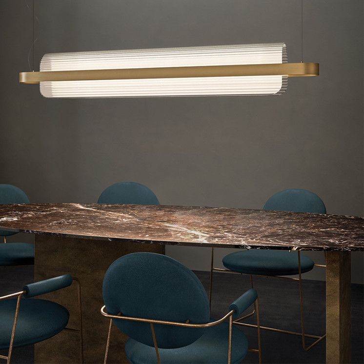 Luminaire suspension design NAMI laiton ou noir Kdln