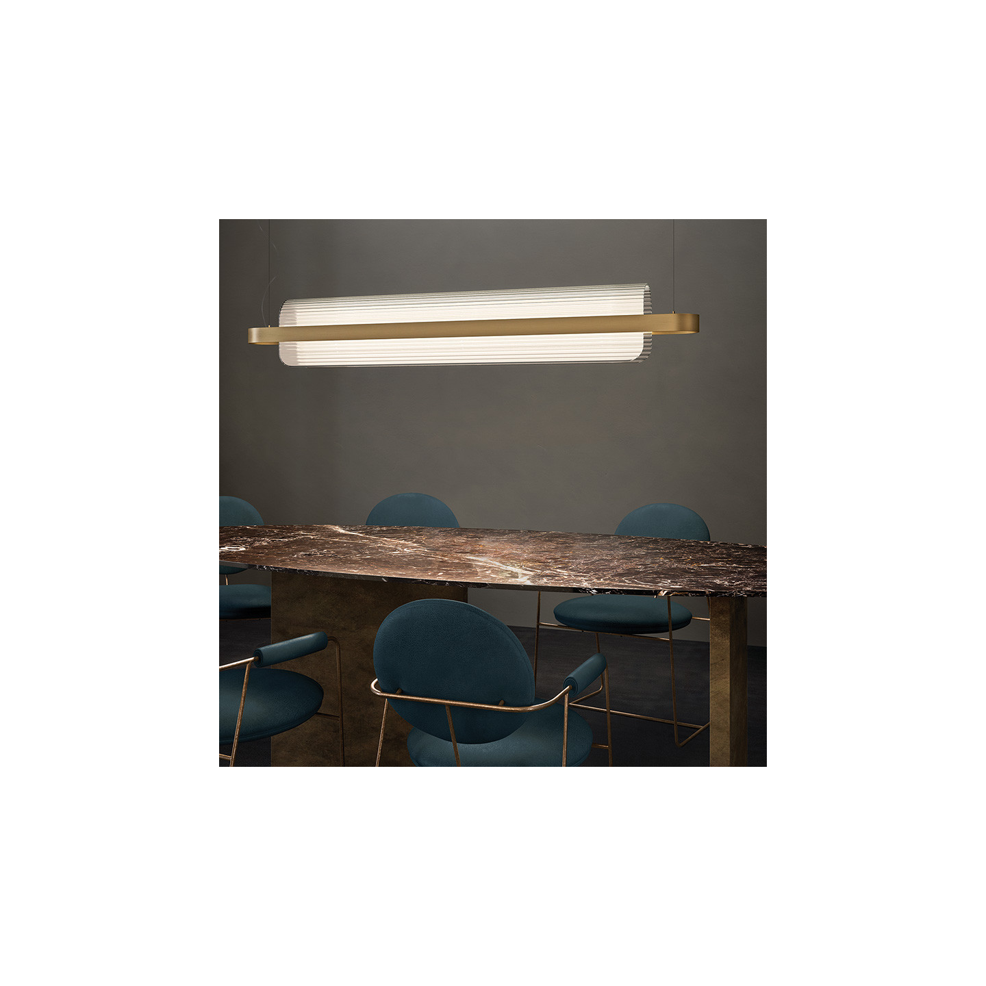 Luminaire suspension design NAMI laiton ou noir Kdln
