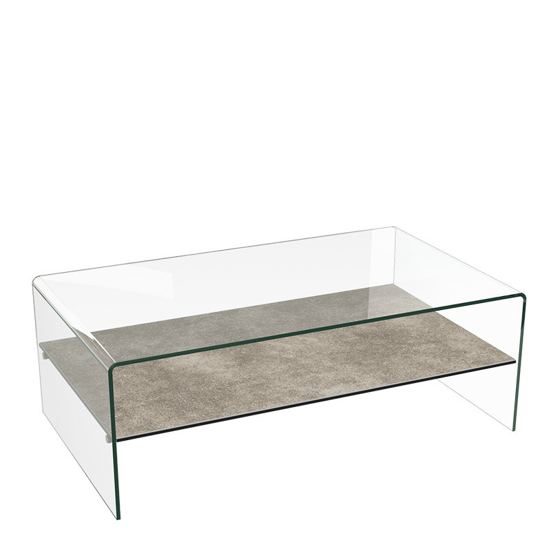 Table de salon en verre design ATENA, 7 finitions Akante