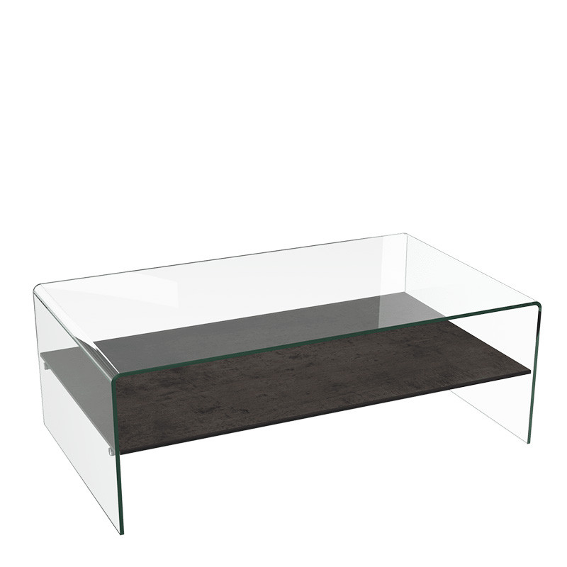 Table de salon en verre design ATENA, 7 finitions Akante