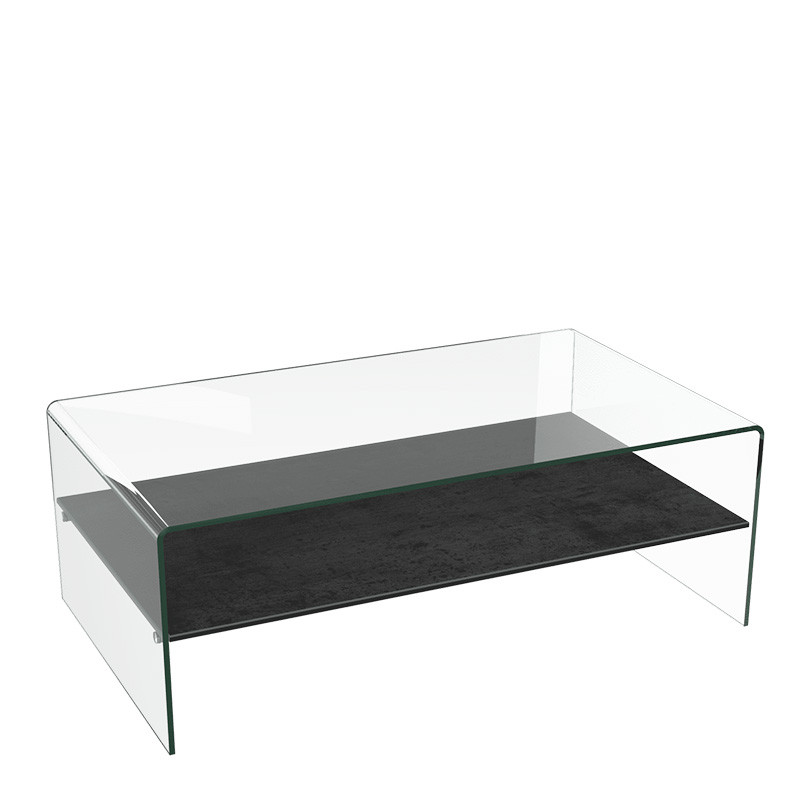 Table de salon en verre design ATENA, 7 finitions Akante