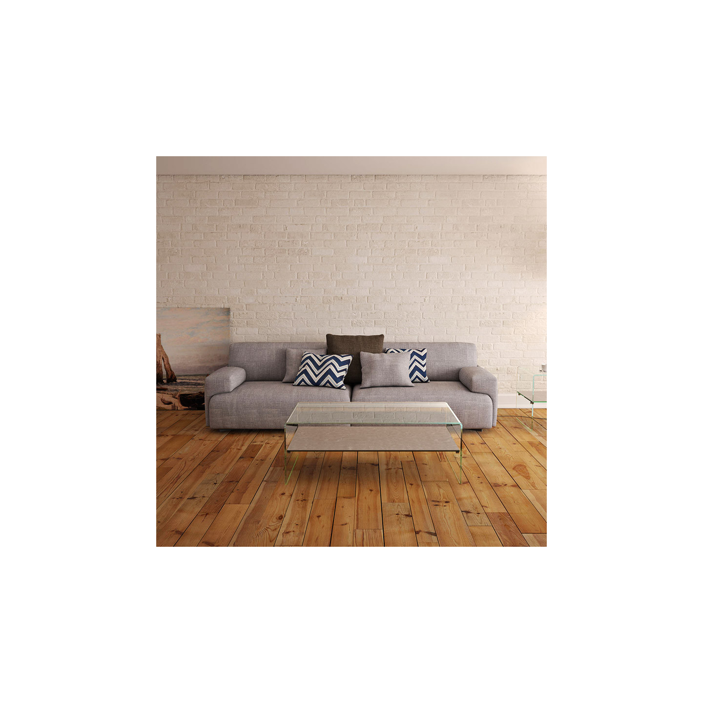 Table de salon en verre design ATENA, 7 finitions Akante