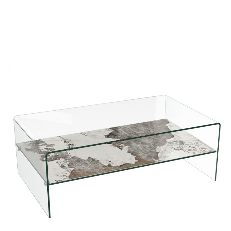 Table de salon en verre design ATENA, 7 finitions Akante