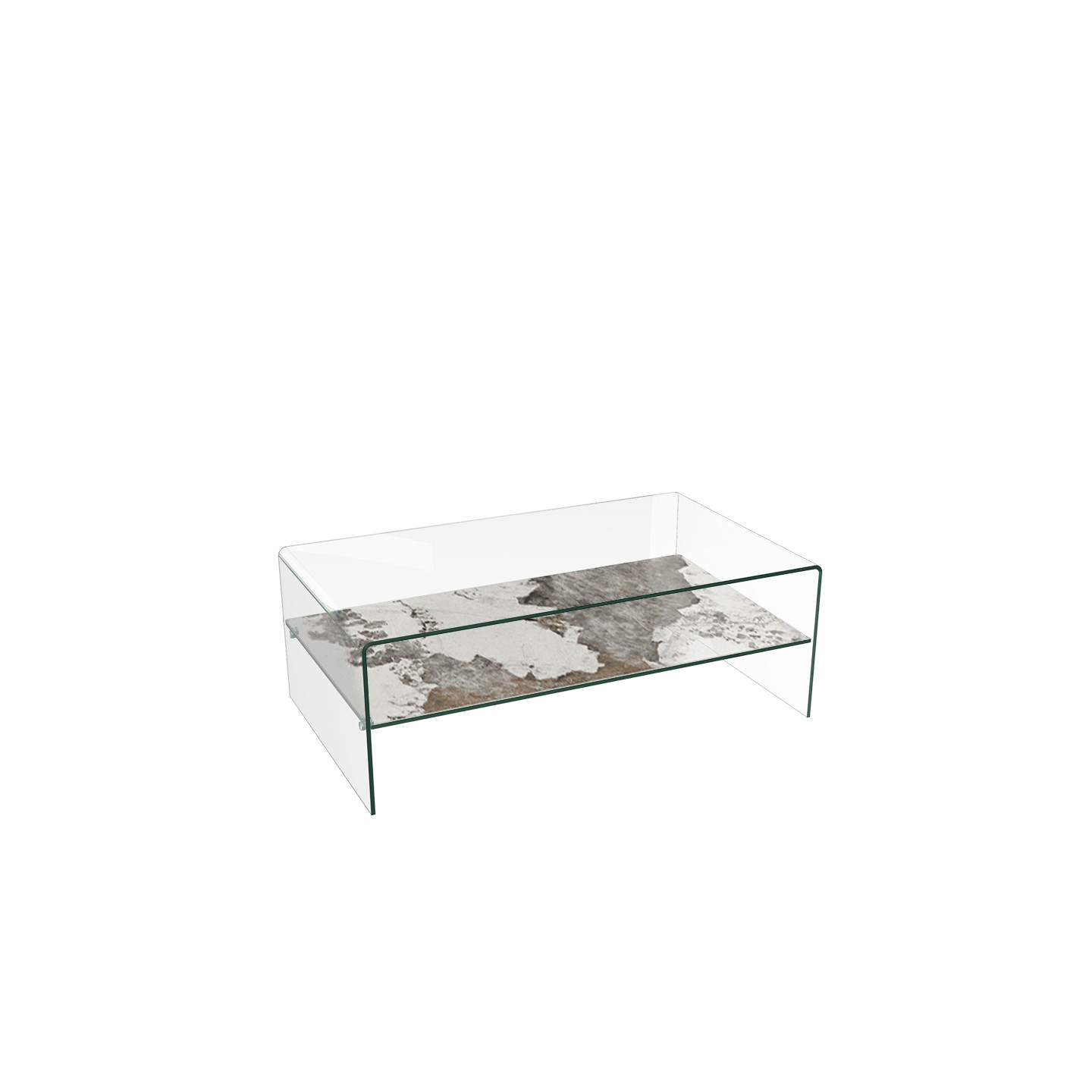 Table de salon en verre design ATENA, 7 finitions Akante