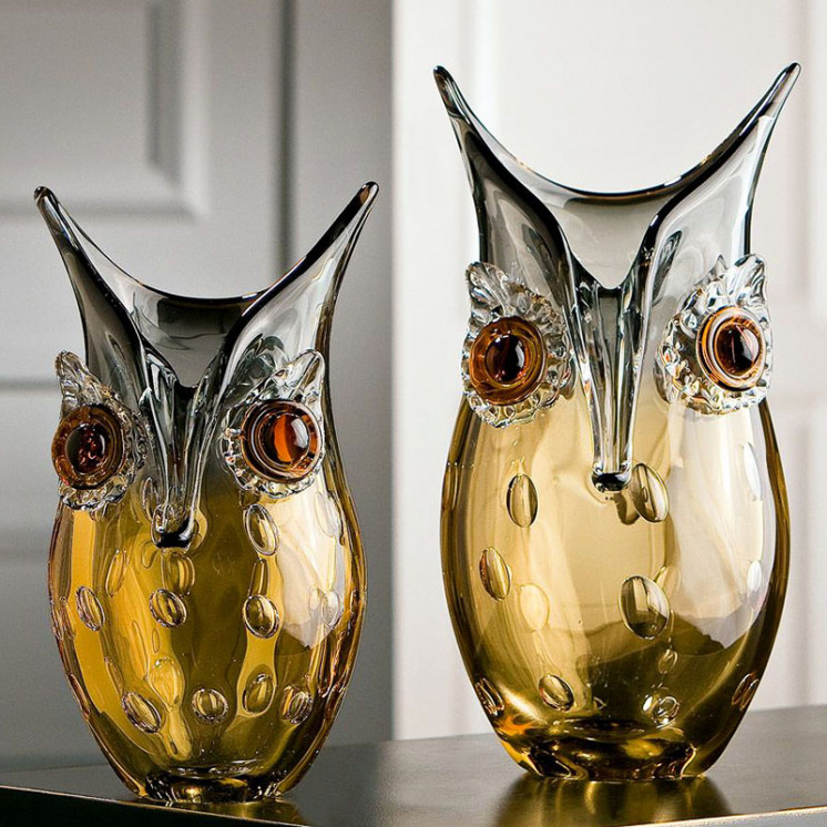 Vase HIBOU en verre soufflé, 2 tailles