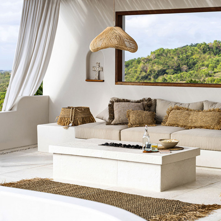 Suspension luminaire en osier NUAGE NATUREL M