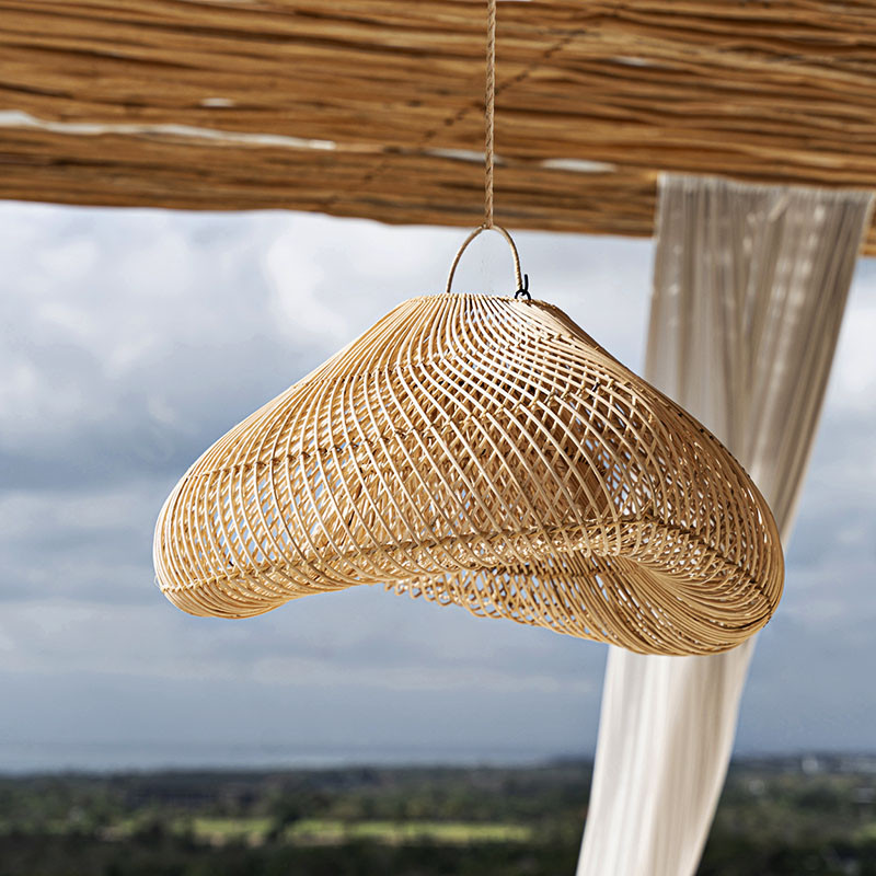 Suspension luminaire en osier NUAGE NATUREL M